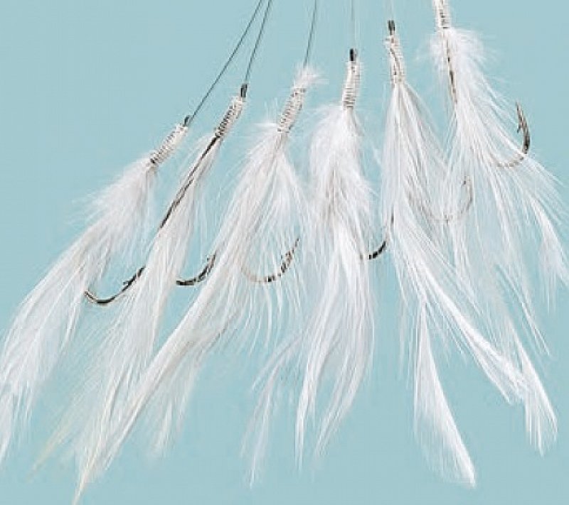Fladen Nástraha White feathers 6-hákový 2/0